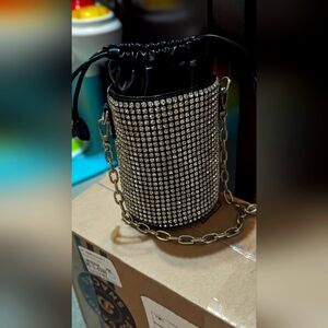 Rhinestone Madison West bling vegan leather bag